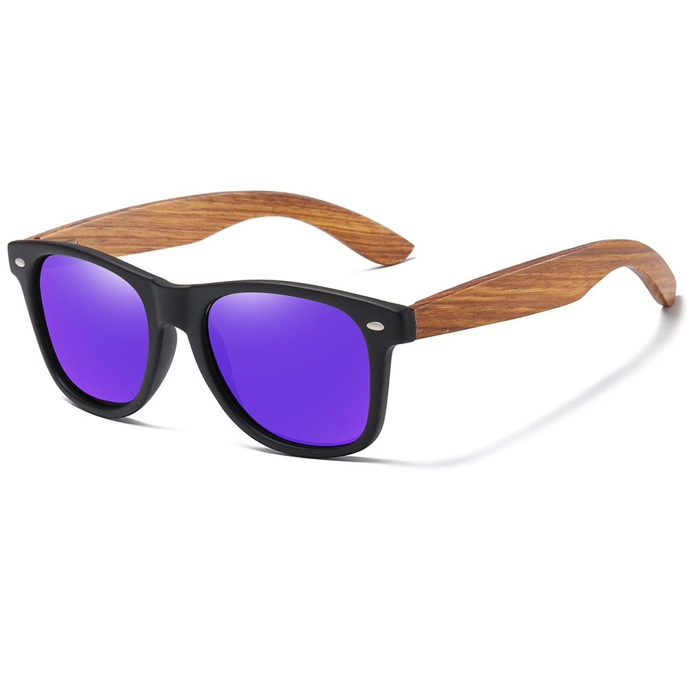 GM Mens Vintage Wooden Bamboo Sunglasses Polarized Mirrored Coating Womens Zebra Wood Sun Glasses gafas de sol hombre
