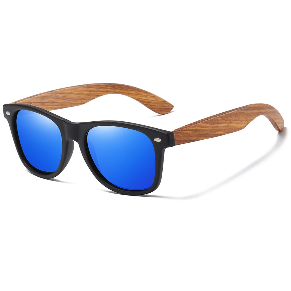 GM Mens Vintage Wooden Bamboo Sunglasses Polarized Mirrored Coating Womens Zebra Wood Sun Glasses gafas de sol hombre