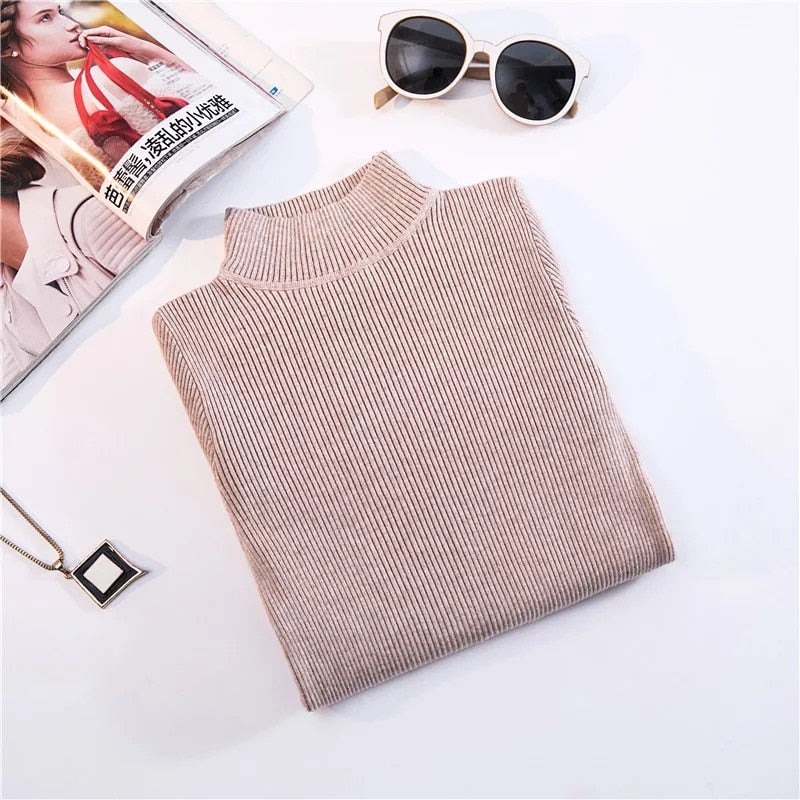Marwin New-coming Autumn Winter Top Pull Femme Turtleneck Pullovers Sweaters Long Sleeve Slim Oversize Women's Sweater