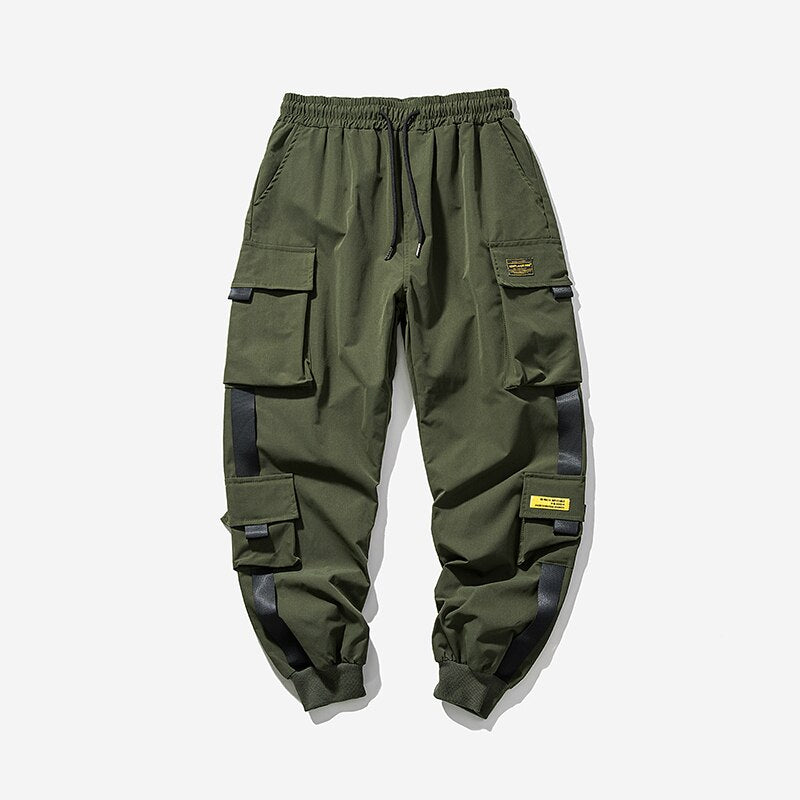 New Hip Hop Joggers Cargo Pants Men Harem Pants Multi-Pocket Ribbons Man Sweatpants Streetwear Casual Mens Pants XS-5XL