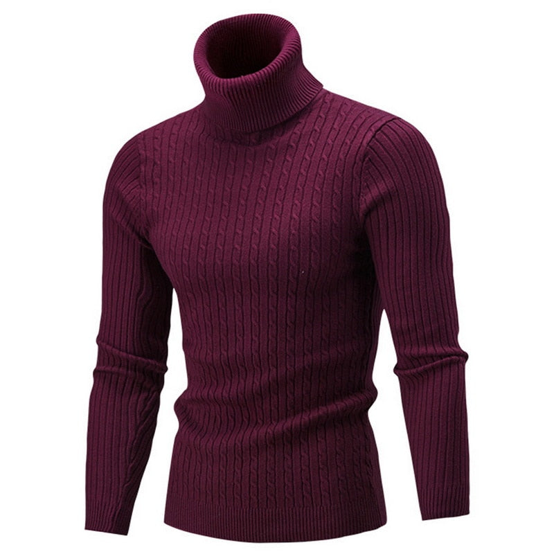 Autumn Winter Men Turtleneck Sweater Men Knitting Pullovers Rollneck Knitted Sweater Warm Men Jumper Slim Fit Casual Sweater