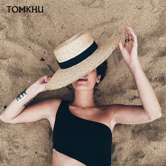 Summer Women Wide Brim Straw Hat Fashion Chapeau Paille Lady Sun Hats Boater Wheat Panama Beach Hats Chapeu Feminino Caps