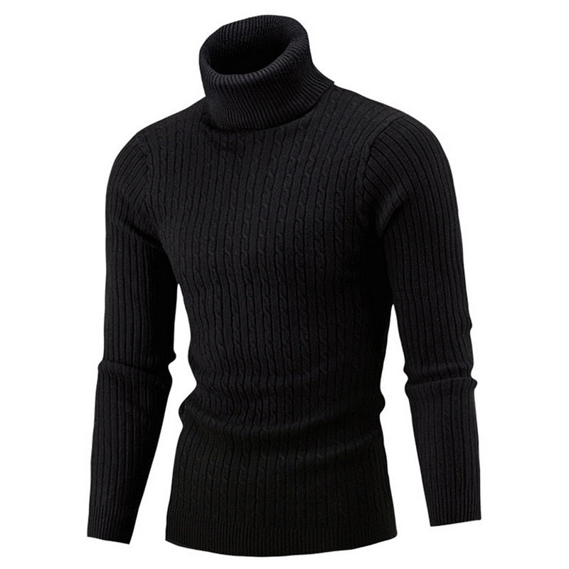 Autumn Winter Men Turtleneck Sweater Men Knitting Pullovers Rollneck Knitted Sweater Warm Men Jumper Slim Fit Casual Sweater