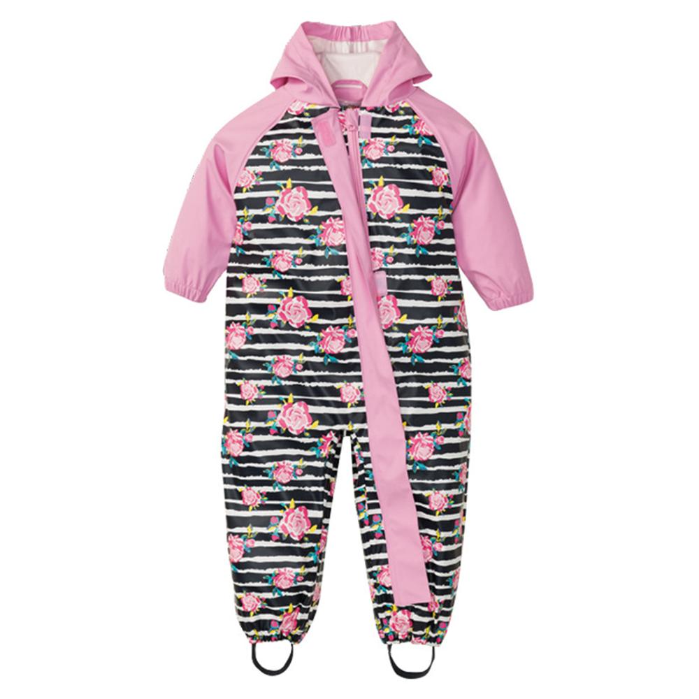 Kids Jumpsuit for Girls Waterproof Overall Girls PU Rain Pants Children Raincoat Baby Hooded Rainwear For Boys And Girls Clothes