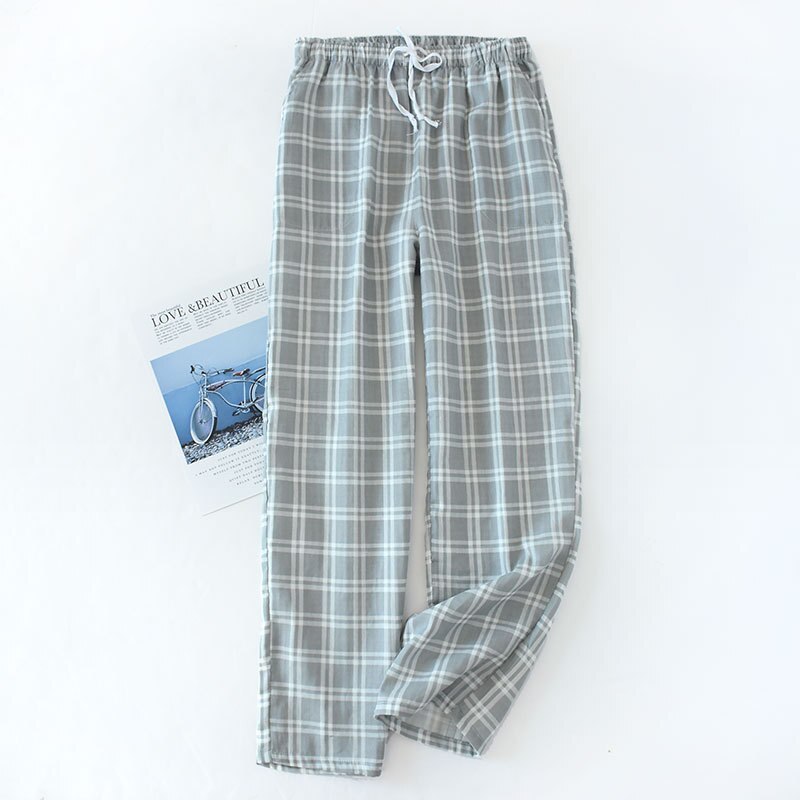 New Plaid Cotton Loose Ladies Pajama Pants Pyjama Trousers Women Men Sleep Bottoms Lounge Wear Sleep Pants Spring Summer