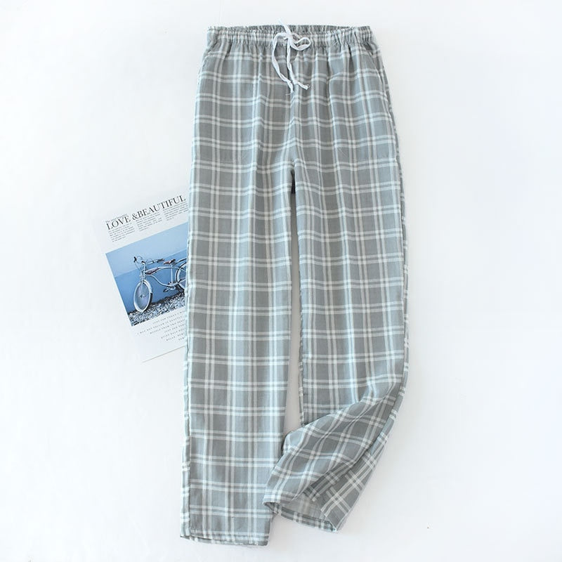 New Plaid Cotton Loose Ladies Pajama Pants Pyjama Trousers Women Men Sleep Bottoms Lounge Wear Sleep Pants Spring Summer