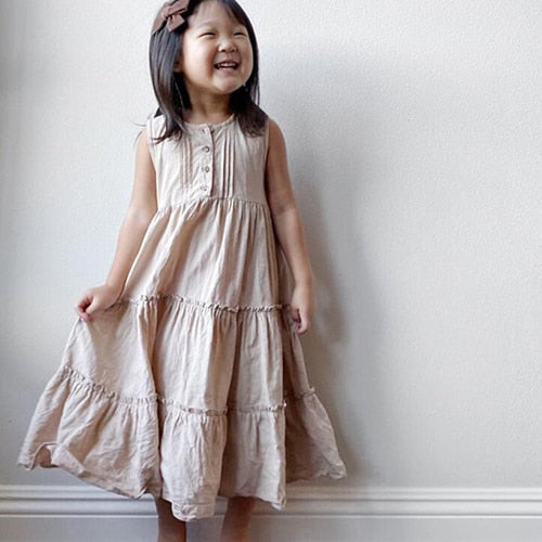 Vestidos de estilo coreano japonés para niñas, ropa informal de princesa, con volantes, para verano