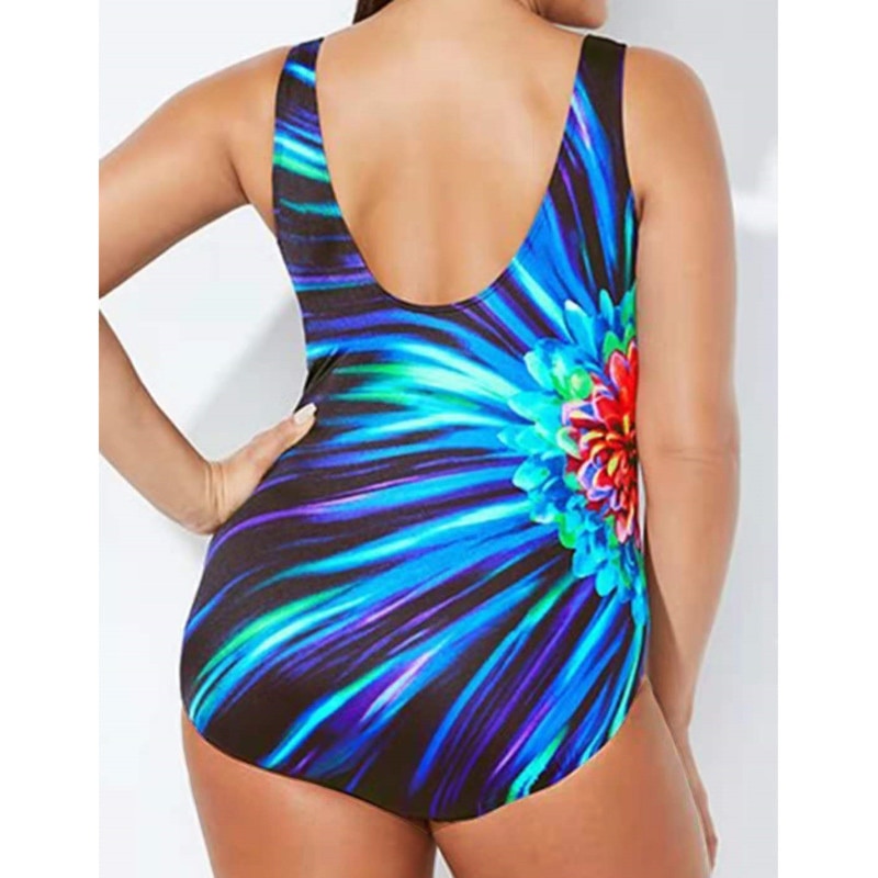 Sexy 5XL Large Size Closed Swimwear Push Up Bodysuit Women Plus Size Swimsuit One Piece Beachwear Female Bathing Suit Pool