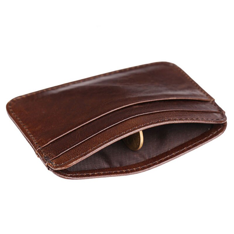 New Arrival Thin Vintage Men&#39;s Genuine Leather Small Wallet Slim Credit Card Holder Money Bag ID Card Case Mini Purse For Male
