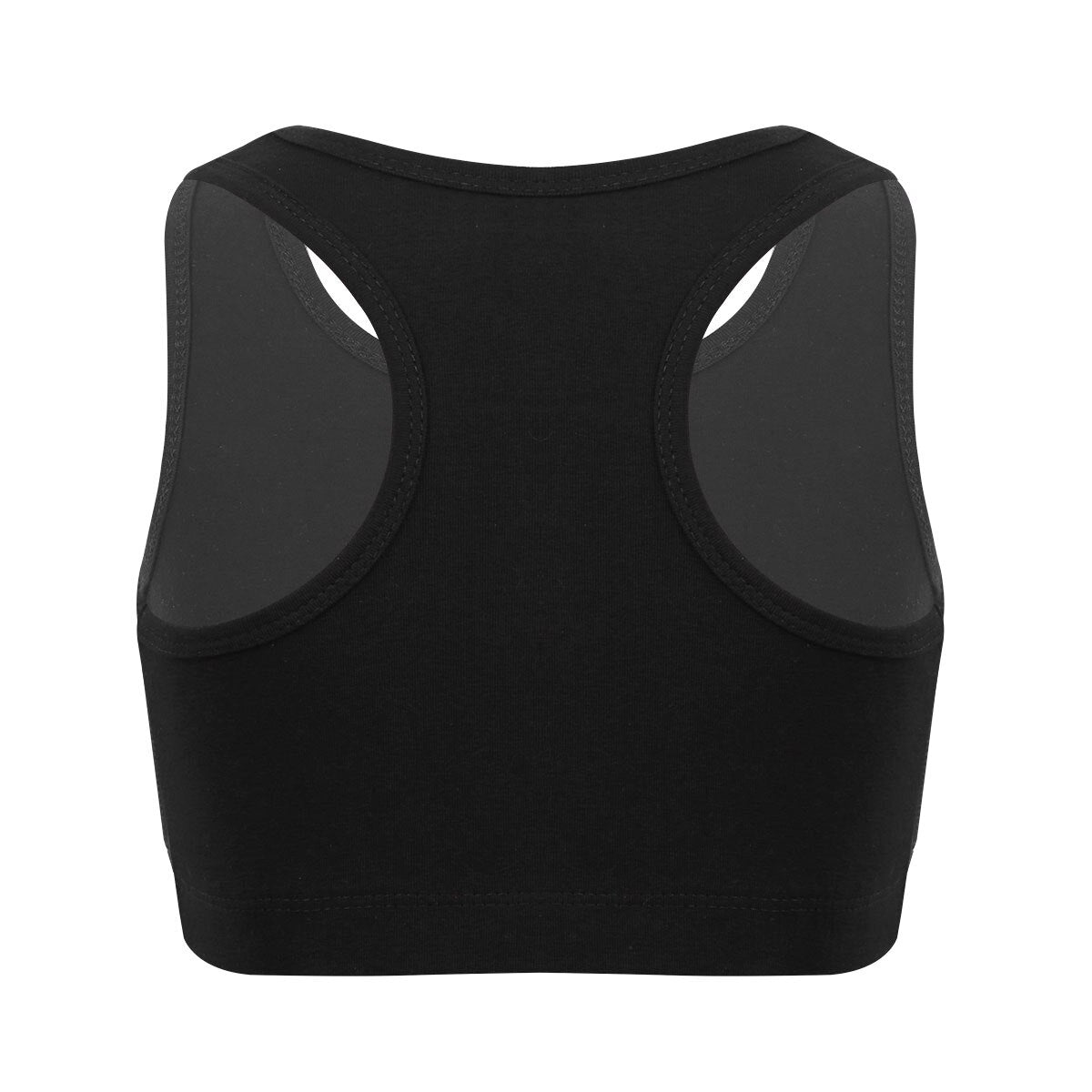 Kids Girls Sleeveless Shiny Letters DANCE Printed Crop Top Sports Gymnastics Ballet Tops Stage Performance Dance Costume