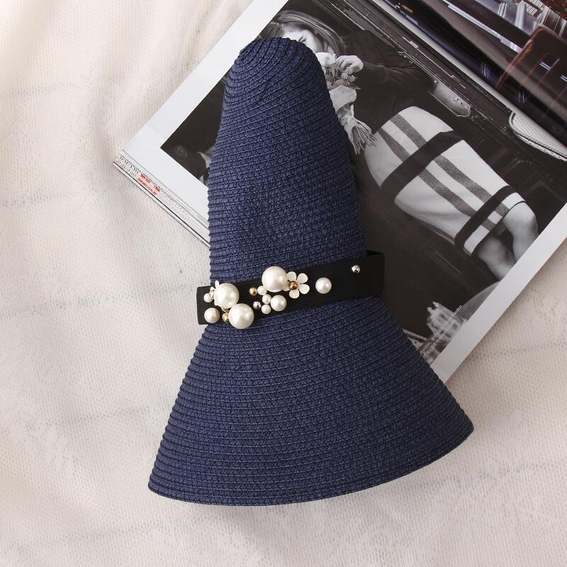 Hot Sale Round Top Raffia Wide Brim Straw Hats Summer Sun Hats for Women With Leisure Beach Hats Lady Flat Gorras