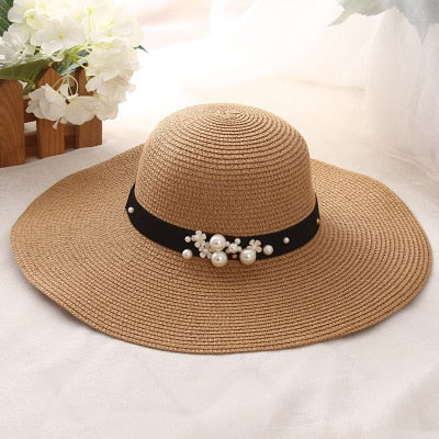 Hot Sale Round Top Raffia Wide Brim Straw Hats Summer Sun Hats for Women With Leisure Beach Hats Lady Flat Gorras