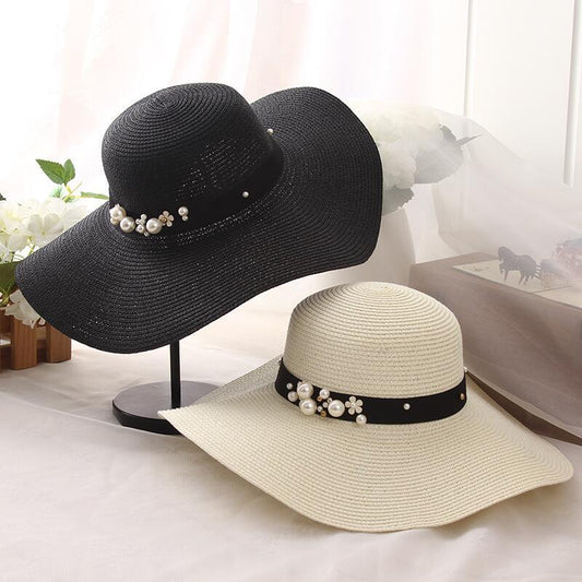 Hot Sale Round Top Raffia Wide Brim Straw Hats Summer Sun Hats for Women With Leisure Beach Hats Lady Flat Gorras