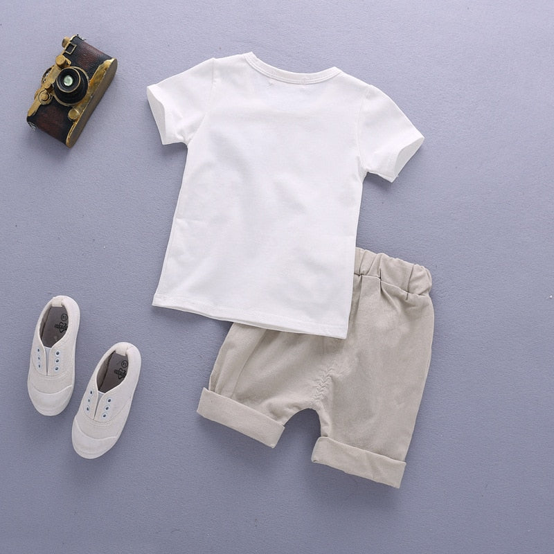 Retail Children's Clothing T-shirt & Shorts Boy's Set Summer Baby Boy 2 Pieces Sets