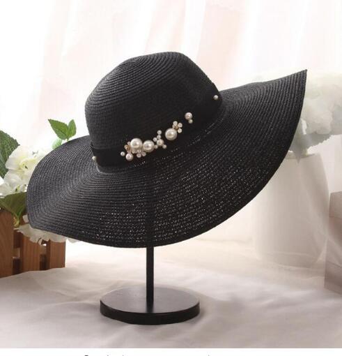 Hot Sale Round Top Raffia Wide Brim Straw Hats Summer Sun Hats for Women With Leisure Beach Hats Lady Flat Gorras