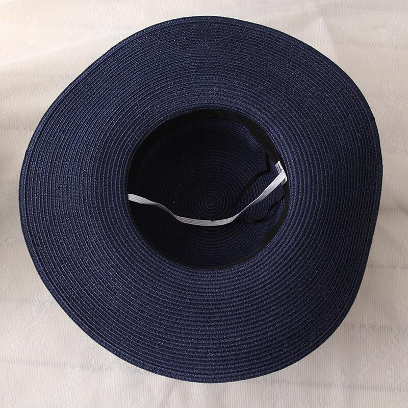 Hot Sale Round Top Raffia Wide Brim Straw Hats Summer Sun Hats for Women With Leisure Beach Hats Lady Flat Gorras