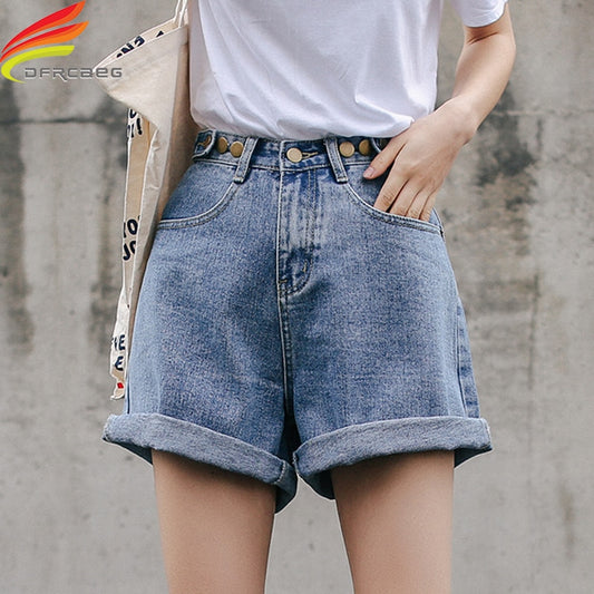 Streetwear High Waist Wide Leg Denim Shorts For Women New Jean Shorts Women Summer Style Women Loose Short Shorts