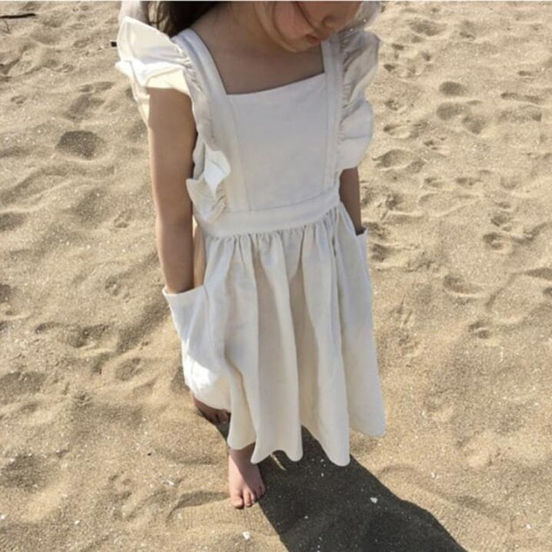 Vestidos de estilo coreano japonés para niñas, ropa informal de princesa, con volantes, para verano