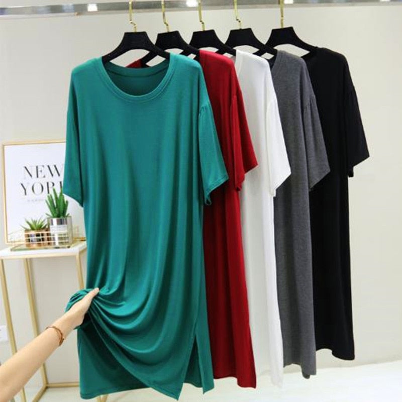 Sleepwear women night dress new modal cotton nightgowns loose large size nightshirt female gown sleep dresses