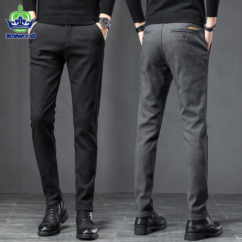 Spring Autumn Business Dress Pants Men Elastic Waist Frosted Fabric Casual Trousers Formal Social Suit Pant Costume Homme