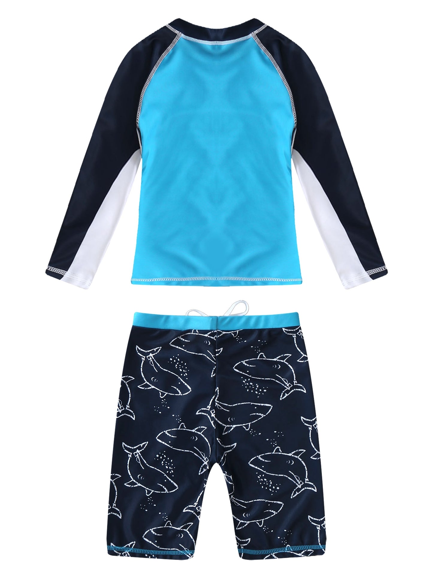 Kids Boys Swimming Suit Swimwear Rashguard Long Sleeves Swim T-Shirt Tops Shorts Sports Set Beach Swimming Bathing 2-10 Years