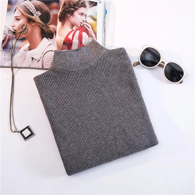 Marwin New-coming Autumn Winter Top Pull Femme Turtleneck Pullovers Sweaters Long Sleeve Slim Oversize Women's Sweater