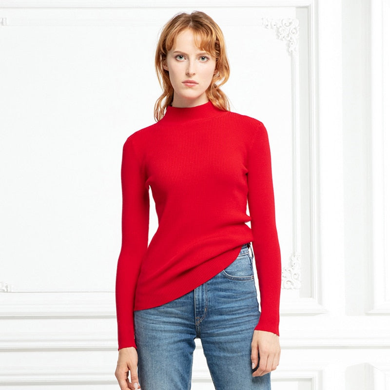 Marwin New-coming Autumn Winter Top Pull Femme Turtleneck Pullovers Sweaters Long Sleeve Slim Oversize Women's Sweater