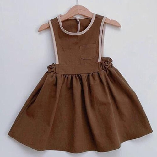 New Summer Baby Girls Dresses European America Toddler Kids Girl Dress Casual Linen Clothing Ruffles Sweet Princess Dress