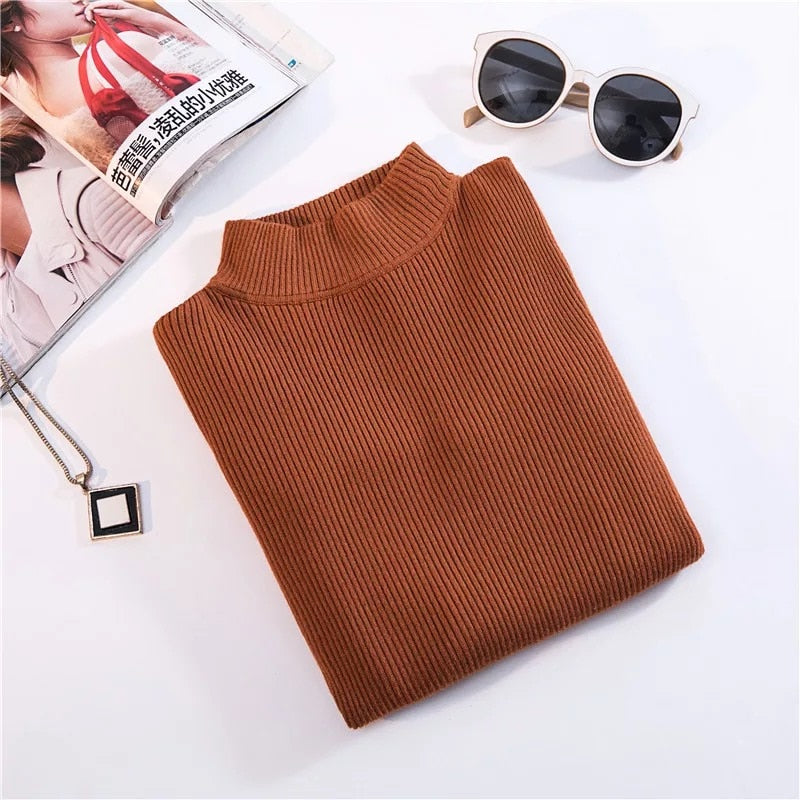 Marwin New-coming Autumn Winter Top Pull Femme Turtleneck Pullovers Sweaters Long Sleeve Slim Oversize Women's Sweater