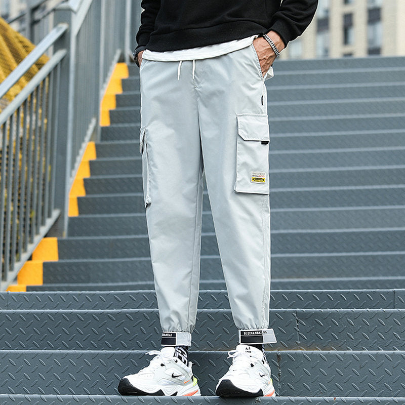 New Hip Hop Joggers Cargo Pants Men Harem Pants Multi-Pocket Ribbons Man Sweatpants Streetwear Casual Mens Pants XS-5XL