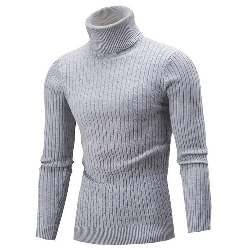 Autumn Winter Men Turtleneck Sweater Men Knitting Pullovers Rollneck Knitted Sweater Warm Men Jumper Slim Fit Casual Sweater