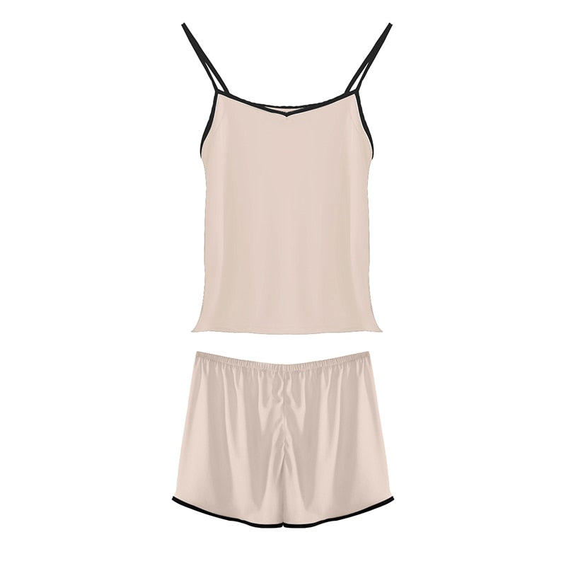 Summer Pajamas Set for Women Sexy Home Clothes SleepwearTank Top Suits with Shorts Cute Underwear Soft Nightwear Sleeveless