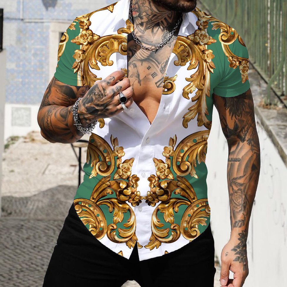 Summer Men's Short Sleeve Shirts 3D Printed Fashion Shirts Oversized T-Shirts Hawaiian Streetwear Hot Sale