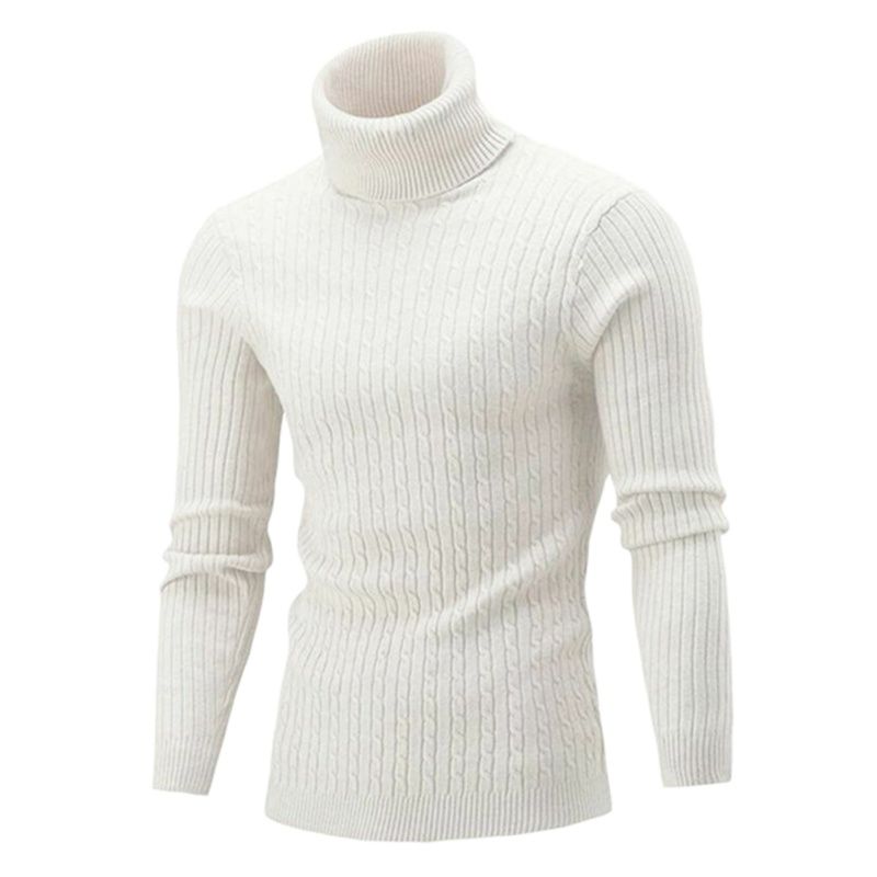 Autumn Winter Men Turtleneck Sweater Men Knitting Pullovers Rollneck Knitted Sweater Warm Men Jumper Slim Fit Casual Sweater