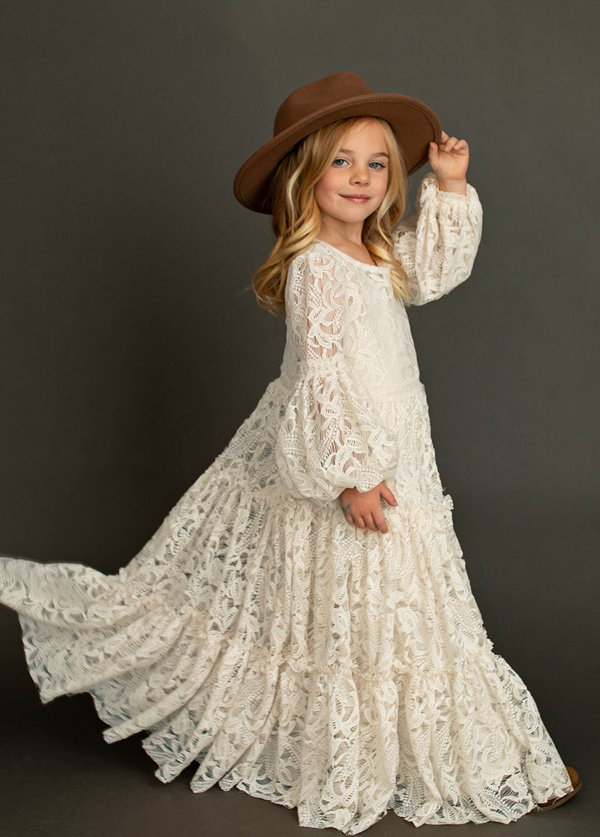 Christmas Girls Lace Long Sleeve Lace Dress Teenage Kids Elegant Princess Party Vestidos Costumes Children Clothing for 7-14y