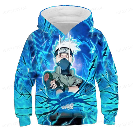 Winter Latest Children Naruto Hooded Sweatshirt Children's Naruto Uchigi Bozosuke Kakashi Pullover Teenager Boys' Clothes 4-14T