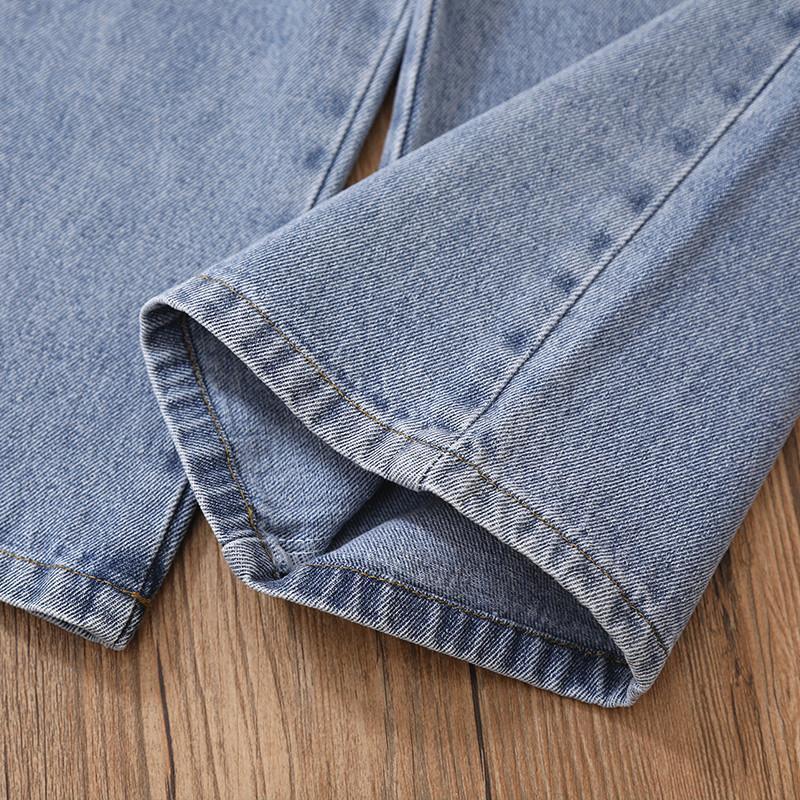 4-11Y Girls Jeans Pants Spring and Autumn New Teenage Girls Loose Straight Trousers Children's Wide-leg Pants Student Pants