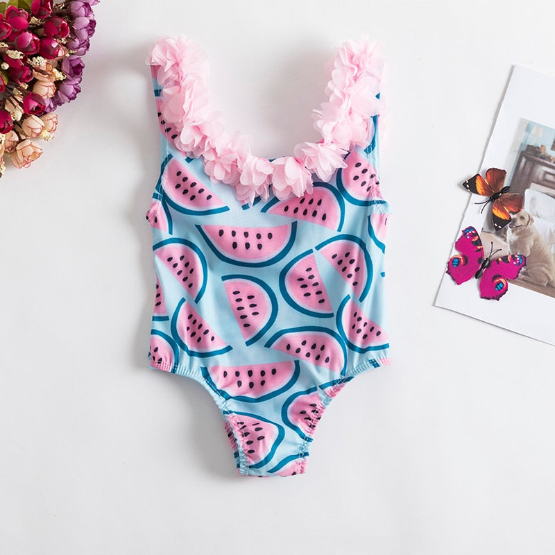 1-5T Toddler Baby Girls New Swimsuit One Piece Swimsuit 2023 Fashion  Flower Swimwear For Children Summer Bathing Suits