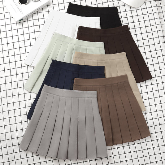 Brown Skirt Ladies Summer Clothes Women's High Waist Harajuku Style Black Mini Pleated Skirt For School Girl Uniform