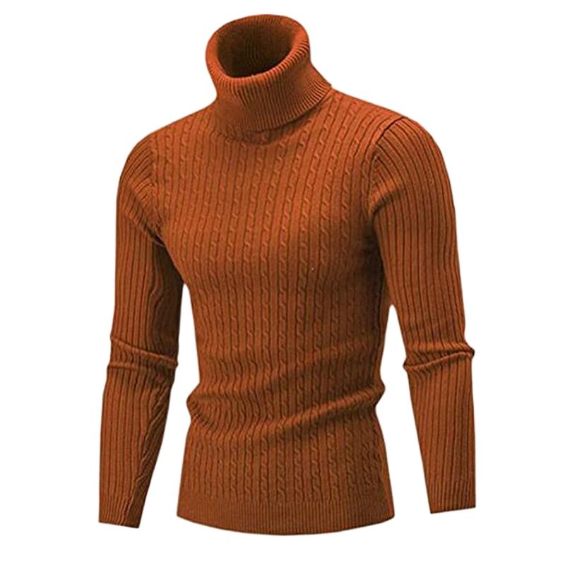 Autumn Winter Men Turtleneck Sweater Men Knitting Pullovers Rollneck Knitted Sweater Warm Men Jumper Slim Fit Casual Sweater
