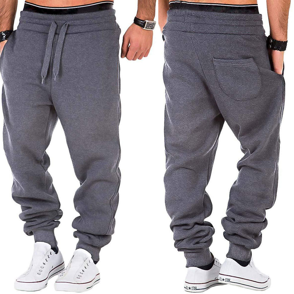 Mens Sport Pants Sweatpants Tracksuit Slim Fit Gym Workout Joggers Bodybuilding Trousers Casual Drawstring Sweatpants Plus Size