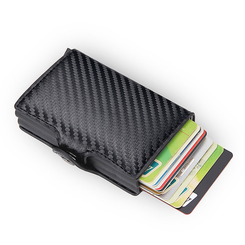 Top Quality Rfid Wallet Men Money Bag Mini Purse Male Aluminium Card Wallet Small Clutch Leather Wallet Thin Purse