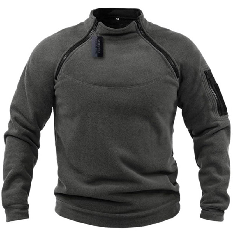 US Men Tactical Outdoor Polar Fleece Jacket Hunting Clothes Warm Zippers Pullover Men Windproof Coat Thermal Hiking Underwear