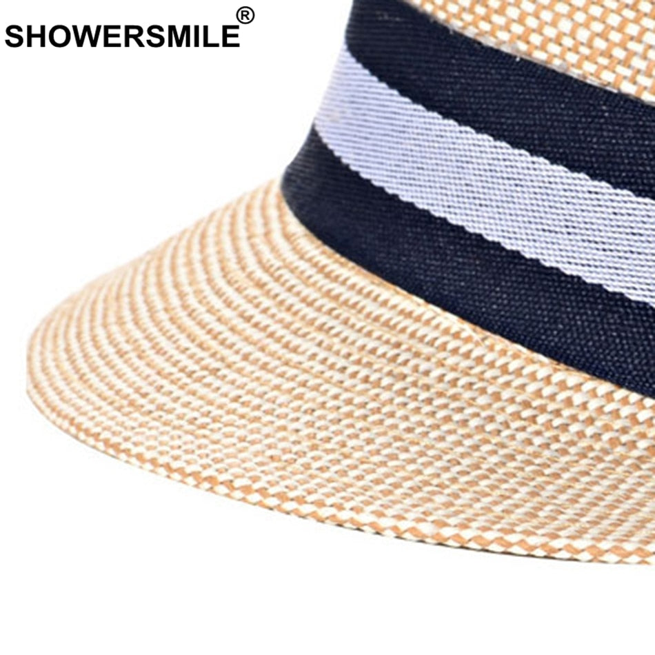 SHOWERSMILE Grey Jazz Hat Men Classic Patchwork Fedora Hats Male British Style Brand Summer Outdoor Bucket Hats And Caps