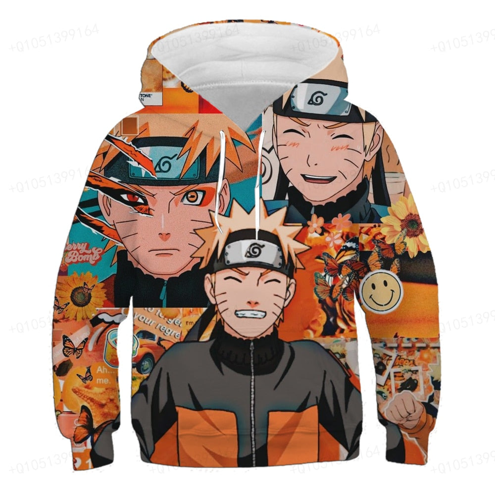 Winter Latest Children Naruto Hooded Sweatshirt Children's Naruto Uchigi Bozosuke Kakashi Pullover Teenager Boys' Clothes 4-14T