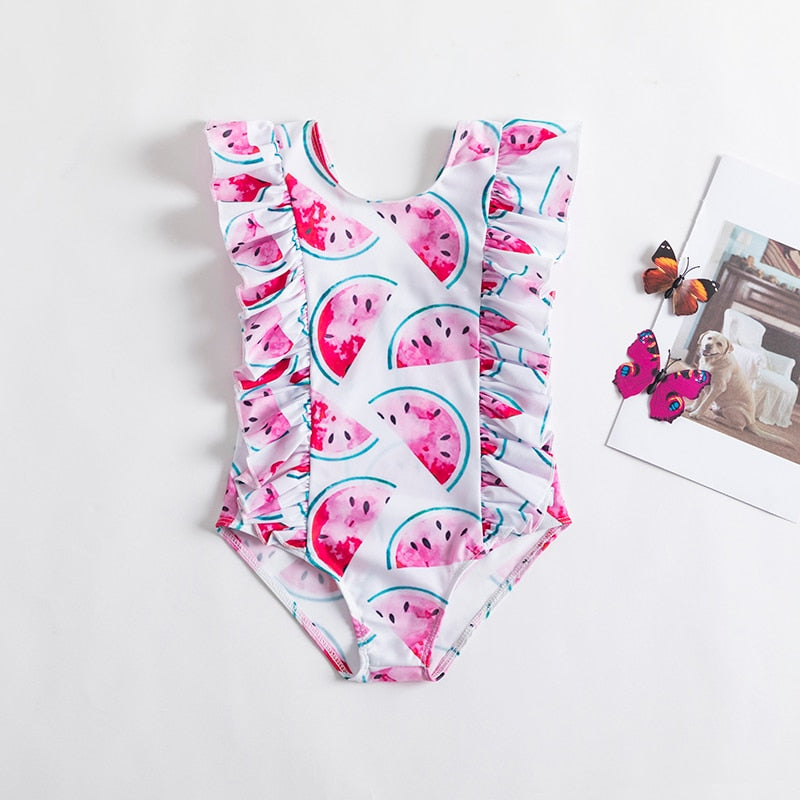 1-5T Toddler Baby Girls New Swimsuit One Piece Swimsuit 2023 Fashion  Flower Swimwear For Children Summer Bathing Suits