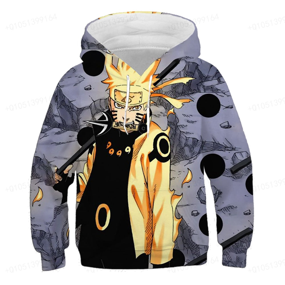 Winter Latest Children Naruto Hooded Sweatshirt Children's Naruto Uchigi Bozosuke Kakashi Pullover Teenager Boys' Clothes 4-14T