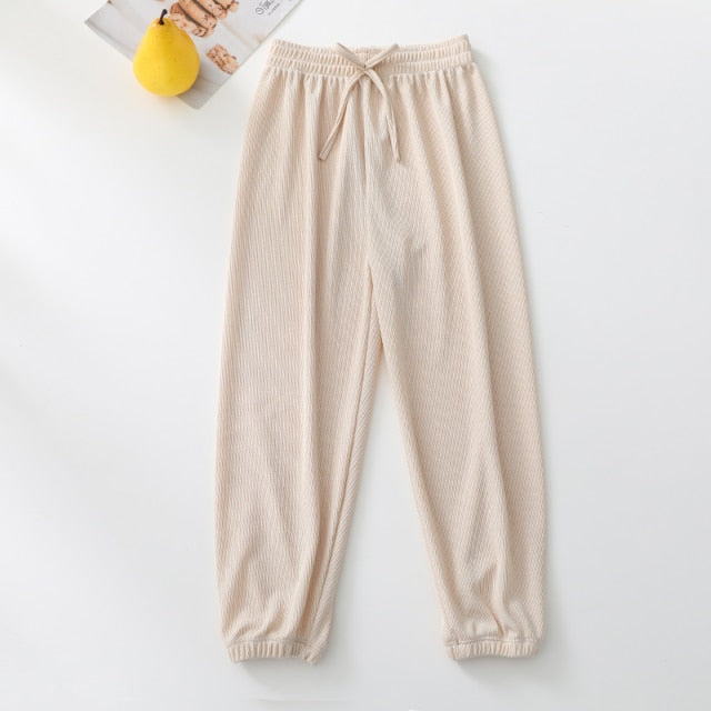 School Pants for Girl Wide Leg Sweatpants Mosquito Proof Pants Summer Black Teen Casual Pants Mid Waist Trousers 10 11 12 Years
