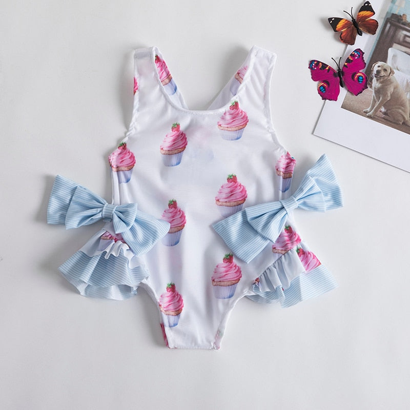 1-5T Toddler Baby Girls New Swimsuit One Piece Swimsuit 2023 Fashion  Flower Swimwear For Children Summer Bathing Suits
