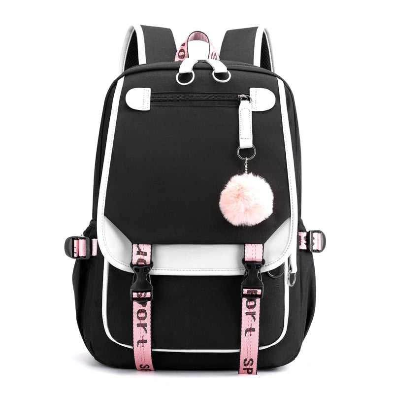 Anime Backpack Demon Slayer Nezuko Kawaii Cartoon School Bag for Adults Large Capacity Manga To Travel Daily Girls&#39; Bookbags